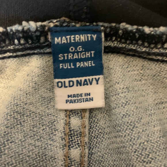 Old Navy OG Straight Full Panel Maternity Light Wash Jeans Size 6 Distressed - Picture 12 of 16